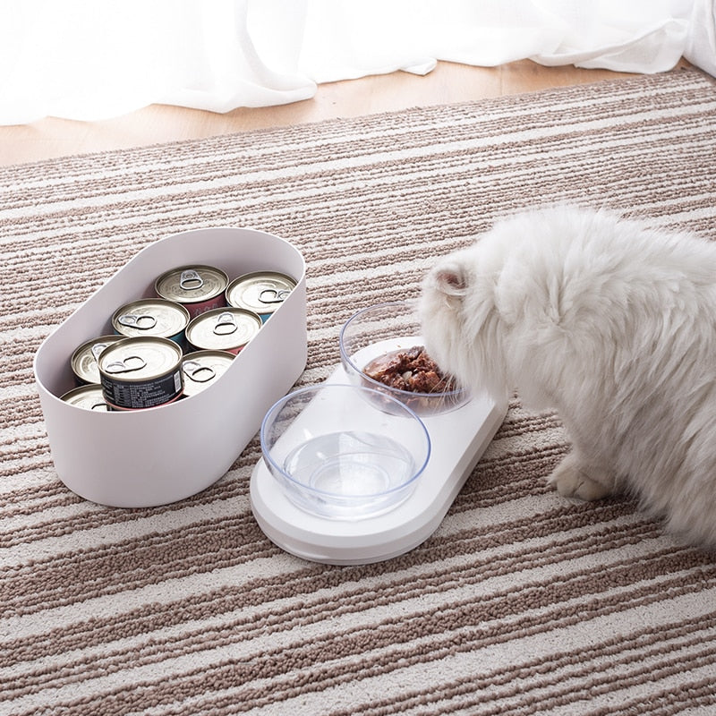Double Pet Bowl Feeder with Storage Space-House of Pets Delight