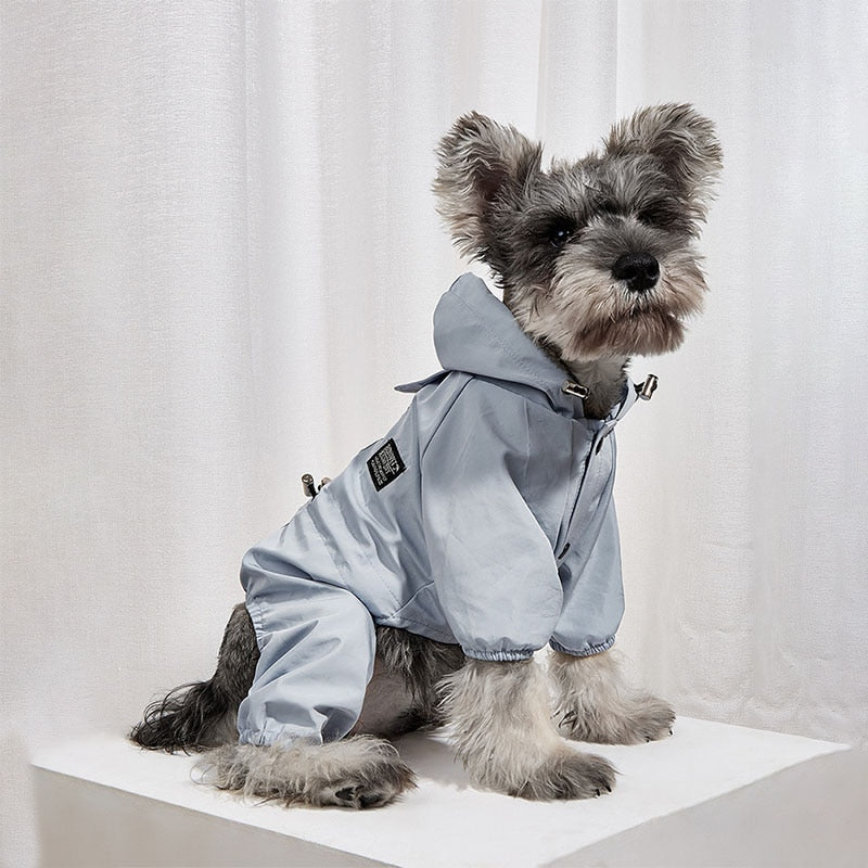 The Waterproof Reflective Dog Raincoat - Dusty Blue-House Of Pets Delight