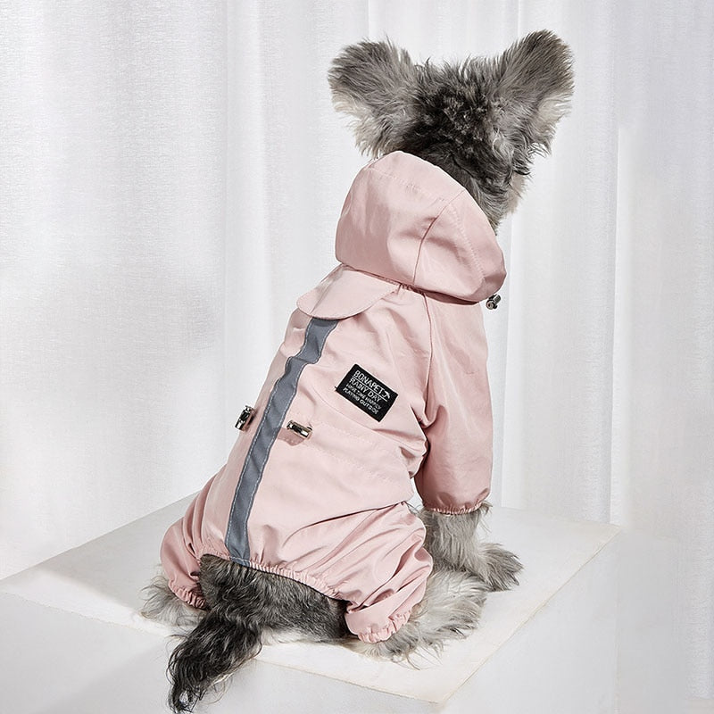 The Waterproof Reflective Dog Raincoat - Dusty Pink-House Of Pets Delight